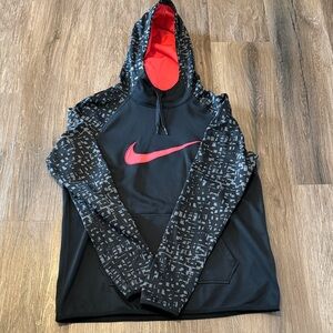 Women’s Nike Black Hoodie with hot pink/coral Swoosh